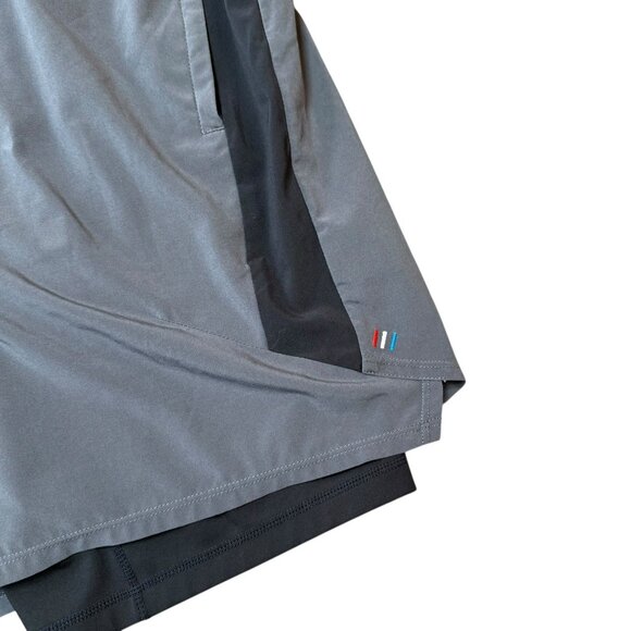 Fourlaps Athletic Running Shorts Lined Training Gym Workout Gray Black Mens XL - Picture 4 of 8